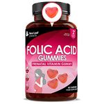 Folic Acid Pregnancy Gummies High Strength Folate Vitamins - Chewable Folic Acid Vegan Prenatal Vitamins for Women 400mcg, Vitamin B9 Prenatal Conception - Pregnancy Supplements, Real Fruit Juice