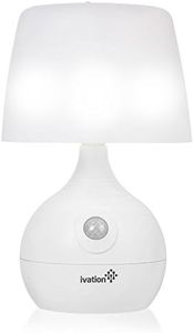 Ivation 12-LED Battery Operated Motion Sensing Table Lamp - Dual Color Range - Available Settings Include Manual & Automatic Motion & Light Sensing, White