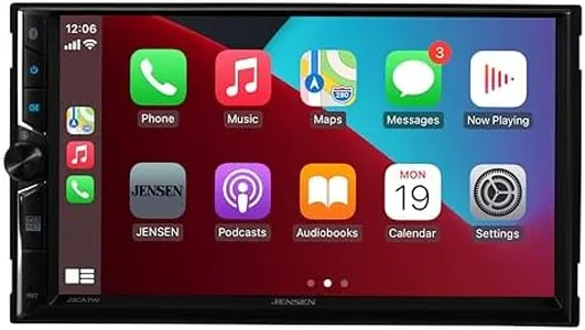 Jensen J3CA7W 7-inch Certified Apple CarPlay Android Auto Wired or Wireless | Double DIN Touchscreen Car Stereo Radio | Bluetooth | Backup Camera Input | USB Playback & Charge