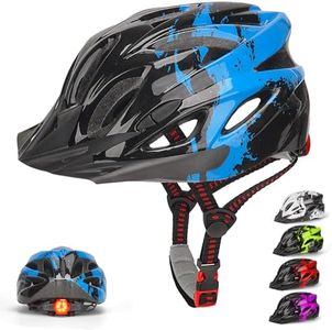 Kids Helmet, RaMokey Kids Bike Helmet With Light, Boys Girls Bike Helmet Age 3-14, Adjustable Child Helmet (50-59CM) for Bicycle Scooter Skating Cycle