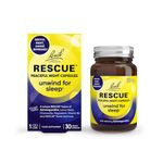 Rescue Peaceful Night Capsules | Natural Sleep Support | Bach Original Flower Essences | Ashwagandha KSM-66 | Magnesium | Chamomile | Vitamin B6 | 30 Vegan Capsules
