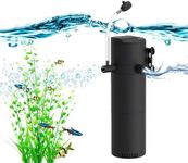 FUMAK 210GPH Fish Tank Filter in-Tank Filter for 40-60 Gallon Tanks, 3-Stage Internal Aquarium Filter Turtle Tank Filter with Dual Water Outlet & Aeration