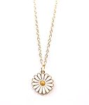 Dulcett Fashion Daisy Pendant Necklace for Women and Girls, Flower Pendant Chain, White Colour Pendant for Girls and Women, Charm Pendant for Women and Girls