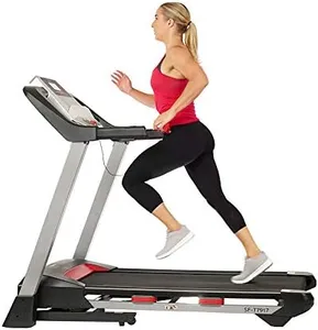 Sunny Health & Fitness Performance Treadmill with 15 Level Auto Incline, Shock Absorption, Digital Monitor, Quick Speed Buttons, Wide Running Belt, Foldable, Device Holder, USB/Bluetooth Connection