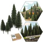 Evemodel S0804 40pcs Dark Green Pine Model Cedar Trees 2.05-4.96 inch (52-126 mm) for Model Railroad Scenery Landscape Layout HO OO Scale New