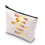 BDPWSS Hunger Movie Inspired Gift May The Odds Be Ever In Your Favor Makeup Bag For Women Friend Book Nerd Gift, Be ever in favor, Waterproof