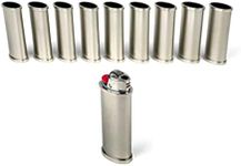 Blank Metal Lighter Case Customizable Reusable Lighter case for Regular Bic J6 lighters - 10 Pack (Silver)