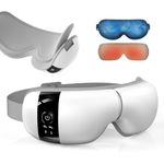 HubiCare Ultra Quiet with Double Pad Eye Massager, Under 28dB Heat & Cooling Therapy, Air Compression Eye Care Device for Dry Eyes, Eye Strain and Migraine Relief (White)