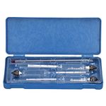 Hydrometer Alcohol Meter Test Kit, 3PCS Different Measuring Range Tester with 1PC Thermometer Glass Cylinder, Glass Hydrometer Kit with Storage Box