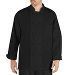 Chef Code Men's Chef Coat, Black, Large