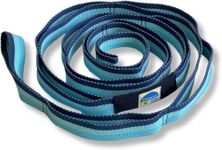 Stretching Strap with Loops 12 Multi Loop Non Elastic Stretch Strap, Physical Therapy Equipment, Yoga Strap Stretch Bands for Exercise and Flexibility, Leg and Calf Stretcher Belt (Blue)