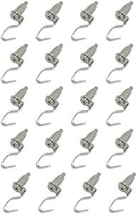 20 Pcs Adjustable Metal Art Gallery Display Hanger Hooks, Professional Wire Rope Rail Picture Hanging Hooks, Hanger System Accessories for 1mm-2mm Wire Rope