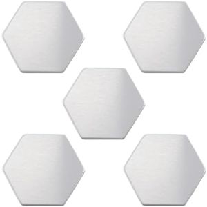 ABBECIAO 1.18" Aluminum Hexagon Blanks 0.06" Thick Metal Stamping Blank Tags for Hand Stamped Jewelry Crafts- Pack of 50