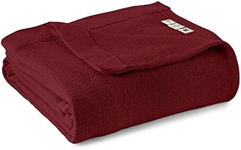 Whisper Organics 100% Organic Cotton Blanket - Woven Cotton Blanket - Breathable Blanket for Bed - GOTS & Fairtrade Certified Organic Bed Blanket, 90"x90" (Burgundy, Full/Queen)
