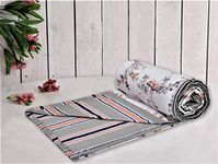 Trance Home Linen 150 GSM Pure Cotton Reversible Dohar Double Bed Size | Ac Blanket Comforter | Soft Light-Weight Bed Blanket (84 X 88 Inch, Grey Peach, Pack of 1), 200 TC Festive Gifting