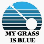 Retro Banjo My Grass Is Blue Bumper Sticker Window Vinyl Decal 5"