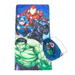 Jay Franco Marvel Avengers Battle Formation Slumber Sack - Cozy & Warm Kids Lightweight Slumber Bag/Sleeping Bag - Featuring Captain America, Iron Man, Black Panther, Hulk (Official Marvel Product)