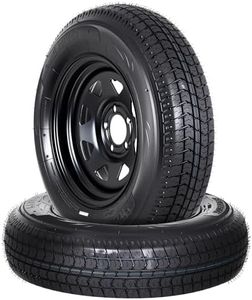 Garvee 2-Pack ST205/75D15 Trailer Tires and15" Rims, 5 Lug on 4.5" Bolt Pattern, 6PR Load Range C, Heavy Duty 205 75 15 Trailer Tires Rims for Utility, Boat, Camper, Cargo Trailers