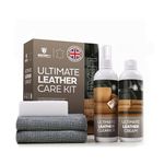 RESTOREM Ultimate Leather Care Kit - 250ml Leather Cleaner & Conditioner - Includes 2 x Microfibre Cloths & Sponge - Sofa, Car Seat & Upholstery Cleaner - Furniture & Chair Restoration Kit