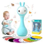 alilo Smarty Bunny Baby Rattle Musical Light Up Sensory Toys, Infants Newborns Baby Teething Toys 0-3-6-7-12 Months,1 Year Old boy/Girl Gifts 4 Music Modes and Color Recognition Function