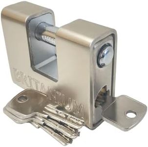 Britanium® BRP/74 [Armoured] Shipping Container Padlock - [Anti Drill Cylinder] - Heavy Duty Lock for Storage Unit, Motorbike, Shed & Garage Silver