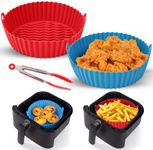 2 pcs of 8.5 inch Air Fryer Silicone Liners,Silicone Air Fryer Liners 8 qt Heat Resistant,Reusable Air fryers Silicone Pot Round,Air fryer Accessories,air fryer basket liner,airfryer silicone bowl