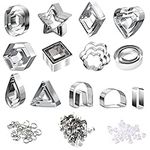 33 Pieces Polymer Clay Shape Cutters Kit, MaehSab Clay Earring Cutters for Polymer Clay Jewelry Making Set, with 50 Stainless Steel Earring Posts, 100 Jump Rings and Earring Backs