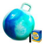 INPODAK Space Hopper for Kids 8 to 12, 20 Inches Hopping Ball for Age 9 10 11, Jumping Ball with Handle, Hop Ball Toy for Child Boys Girls Indoor Outdoor Garden Yard Game