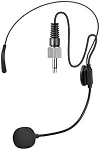 HOTEC Replacement Headset Microphone with 3.5mm Locking Screw Plug, Unidirectional Microphone Replacement Mic Compatible Wireless Microphone System