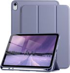 MOCA Case for New iPad 10.9 Inch 2022 (10th Gen) A2696 A2757 A2777 iPad Soft TPU Back Flip Cover Case with Pencil Holder, Trifold Stand & Auto Wake/Sleep (Pad 10th Gen 10.9" 2022, Lilac Purple)