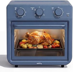 SMIRLY 6-in-1 Air Fryer Toaster Oven Combo, 27QT Convection Oven Countertop, 1800W Oven for Toast, Roast, Bake, Reheat, Broil, Warm, Fits up to a 4 lb Turkey, 12" Pizza, 6 Toast, Blue