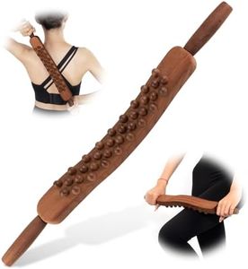 KintKita Body Gua Sha Wood Stick Massage Tool,24 Inch Wood Therapy Massage Tools Scraping Lymphatic Drainage Massager,34 Beads Trigger Point Wood Therapy Gua Sha Tool for Body Sculpting,Back, Legs