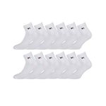 Fila Men's FI/AM/LOWX12 Sport Socks, White, 43/46 (Pack of 12)