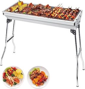 AGM Holzkohlegrill Camping Grill Holzkohle,Klappgrill Tragbarer Grill,Für Camping Garten Picknick Party, 73x 33x 71 cm, für 5-10 Personen