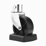 Rockane 6" Trailer Swivel Jack Caster Wheel and Rubber Wheel Chock,1200lbs Capacity with Pin for Boat Hitch Camper, Repalcement for Soft Ground Roll-Perfect Matching Jack Wheel Dock