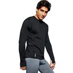 Duofold Men's Mid Weight Fleece Lined Thermal Shirt, Black, Large