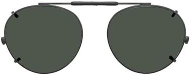 Shade Control Visionaries Polarized Clip on Sunglasses - Round - Black Frame - 50 x 45 Eye, Green