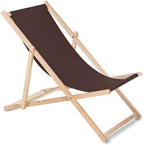 Green Blue Fauteuil de Plage Pliant en hetre Classique Lit de Plage (Brun)