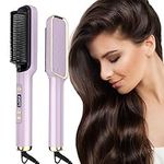 Hair Straighteners, Fast Heating Ionic Hair Straightener Brush, 80-230°C Adjustable Temperature Straighteners with LCD Temperature Display, Hair Styler Tools for Women, UK Plug (Violet)