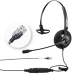 Arama Phone Headset RJ9 with Noise Canceling Mic & Mute Switch, Telephone Headset Compatible with Polycom Shoretel Fanvil Alcatel-Lucent HUWEI NEC Siemens Aastra Landline Deskphone(A200S)