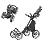 CaddyTek Caddycruiser One Version 8-One-Click Folding 4 Wheel Golf Push Cart, Dark Grey