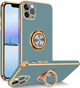 BENTOBEN for iPhone 12 Pro Max Case, Slim Fit 360° Ring Holder Shockproof Kickstand Magnetic Car Mount Supported Non-Slip Protective Women Girls Men Boys Cases Cover for iPhone 12 Pro Max 6.7", Gray