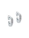 Ted Baker Seenita Mini Crystal Huggie Hoop Earrings For Women (Silver/Crystal)