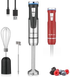 Liebe&Lecker 3 in 1 Cordless Hand Blender, 8-Speed Immersion Blender with Whisk & Milk Frother for Smoothies, Soups & More