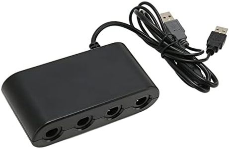 Adaptador de Gamecube para Switch para PC Wii U, Adaptador de Controlador GC Portátil 3 en 1, 4 Puertos, Adaptador de Controlador de Juego con Función Turobo para Switch para PC