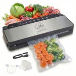 SKY FLEXI PACK Vacuum Sealer Machine For Food Packing | Automatic Dry & Wet Food Sealer | Stainless Steel Cover | Multiple Sealing Modes | With 15 Vacuum Bags | For Home & Small Business