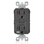 Leviton GFWR2-E Self-Test, Weather Resistant, GFCI Receptacle, Nema 5-20r 20A-125V @ Receptacle, 20A-125V Feed-Through-Black