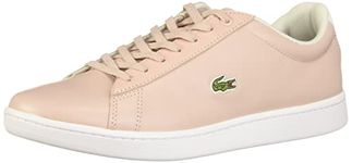 Lacoste Womens Hydez Leather Sneakers, Light Pink/White, 8