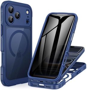 CENHUFO Privacy for iPhone 18 Pro Max Case/Privacy for iPhone 17 Pro Max Case,Compatible with MagSafe,Full-Body Phone Case with Built-in 9H Tempered Glass Privacy Screen Protectorand Blue