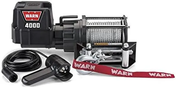 WARN 94000 4000 DC Series 12V Electric Winch with Steel Cable Rope: 7/32" Diameter x 43' Length, 2 Ton (4,000 lb) Capacity